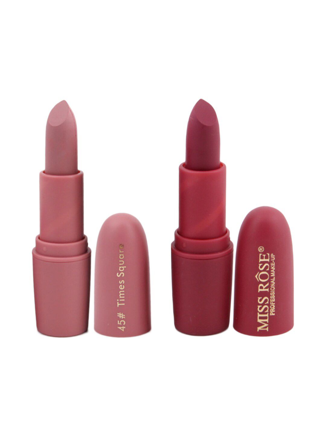 MISS ROSE Set of 2 Matte Creamy Lipsticks - Chii 49 & Times Square 45 Price in India