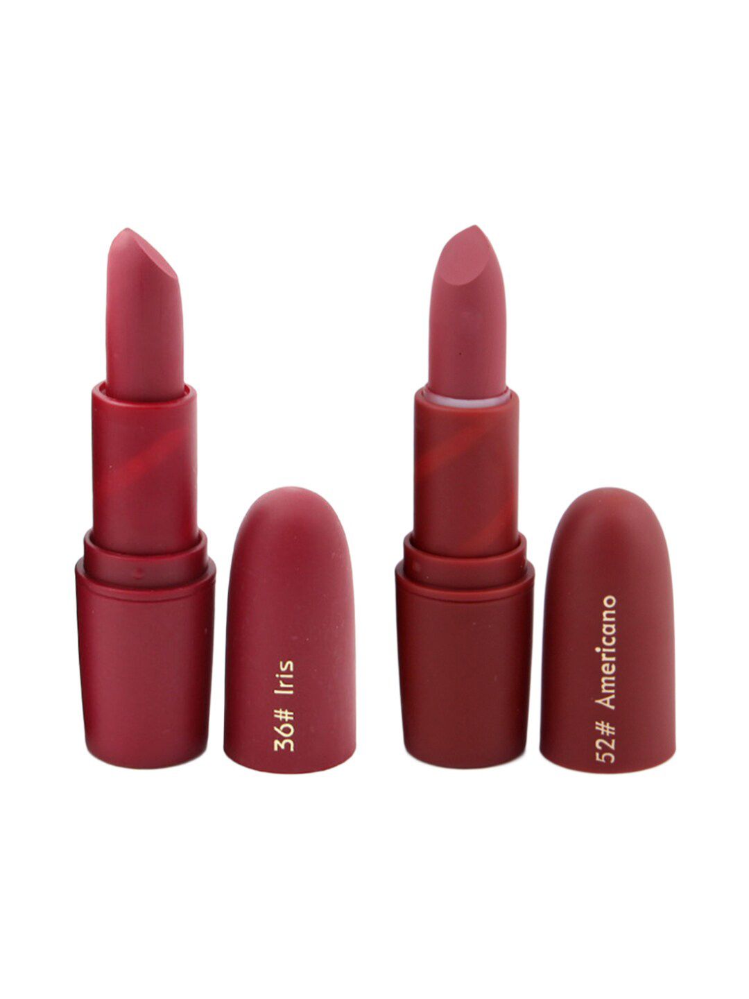 MISS ROSE Set of 2 Matte Creamy Lipsticks - Iris 36 & Americano 52 Price in India