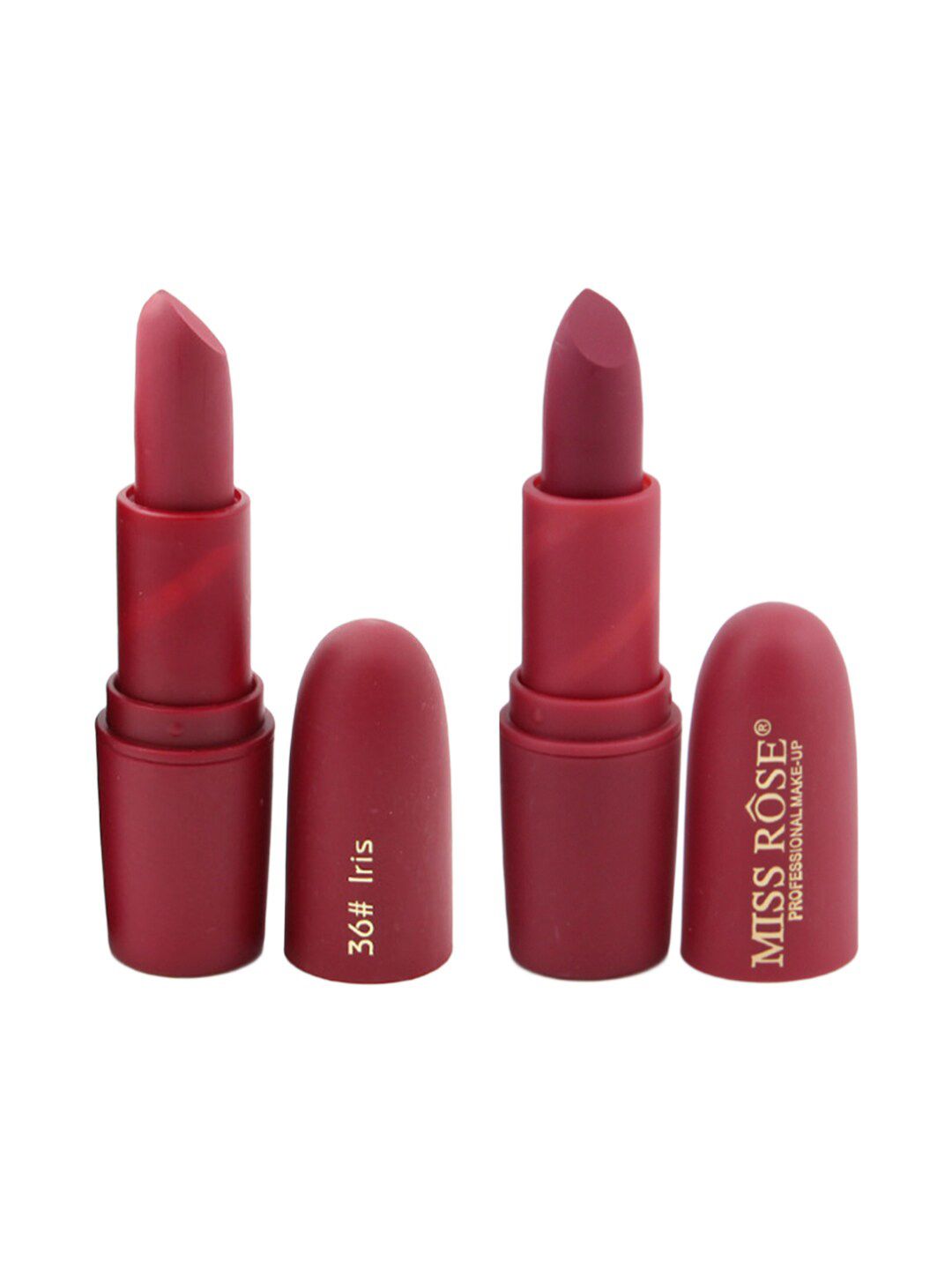 MISS ROSE Set of 2 Matte Creamy Lipsticks - Iris 36 & Chii 49 Price in India