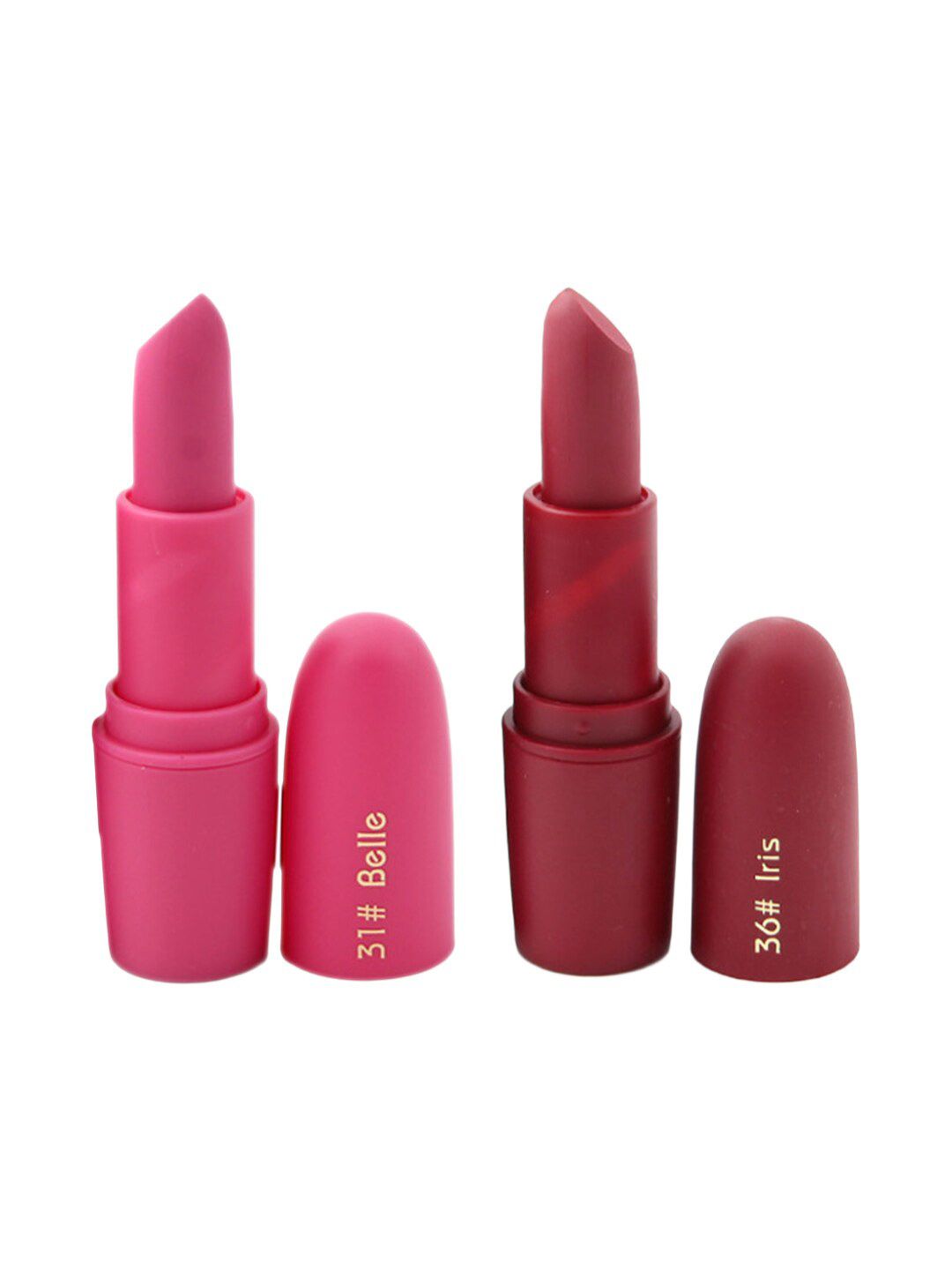 MISS ROSE Set of 2 Matte Creamy Lipsticks - Belle 31 & Iris 36 Price in India