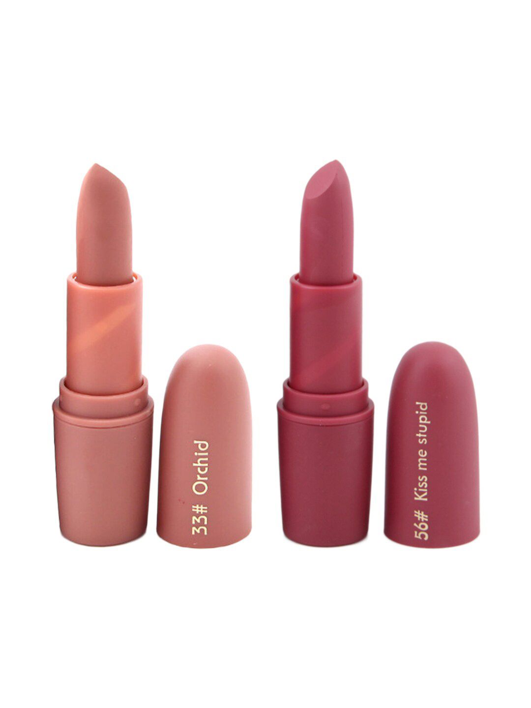 MISS ROSE Set of 2 Matte Creamy Lipsticks - Orchid 33 & Kiss Me Stupid 56 Price in India