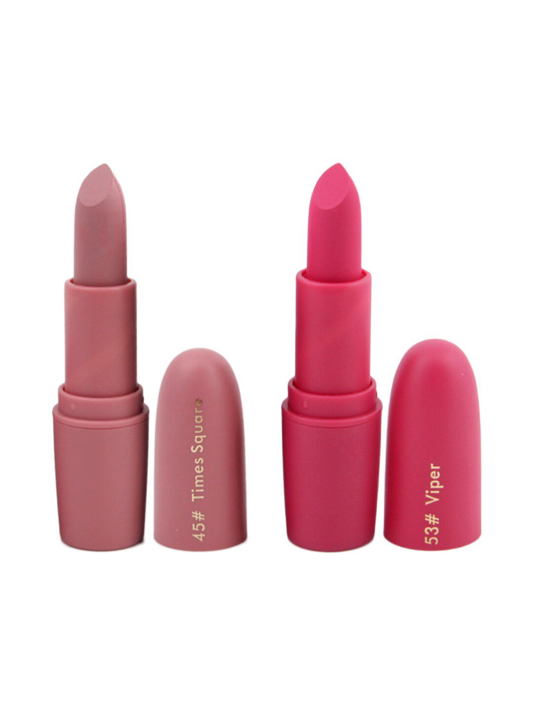 MISS ROSE Set of 2 Matte Creamy Lipsticks - Viper 53 & Times Square 45 Price in India