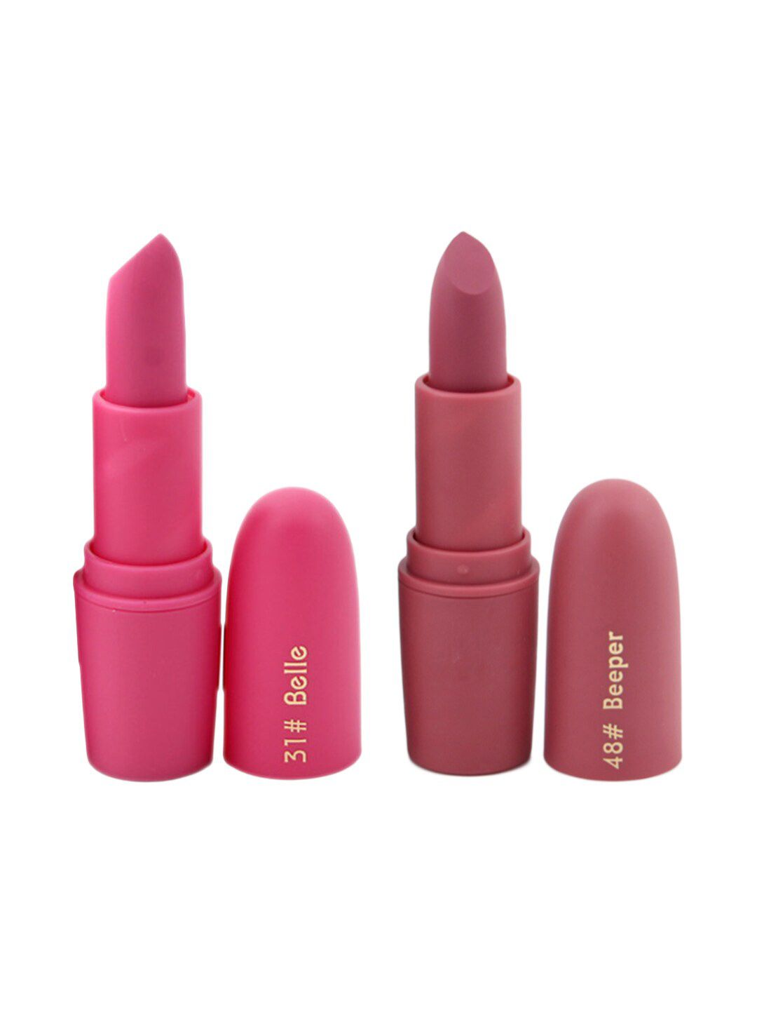 MISS ROSE Set of 2 Matte Creamy Lipsticks - Belle 31 & Beeper 48 Price in India