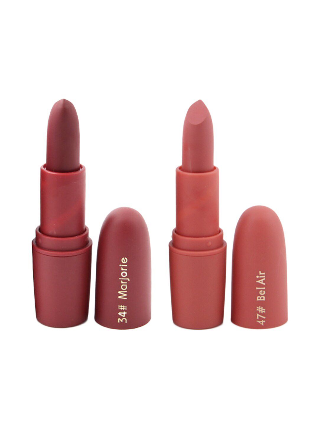 MISS ROSE Set of 2 Matte Creamy Lipsticks - Marjorie 34 & Bel Air 47 Price in India