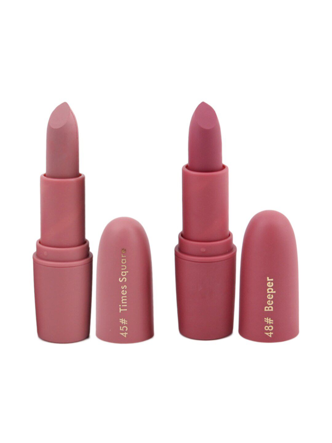 MISS ROSE Professional Make-Up Set of 2 Matte Lipsticks - Times Square 45 & Beeper 48 Price in India