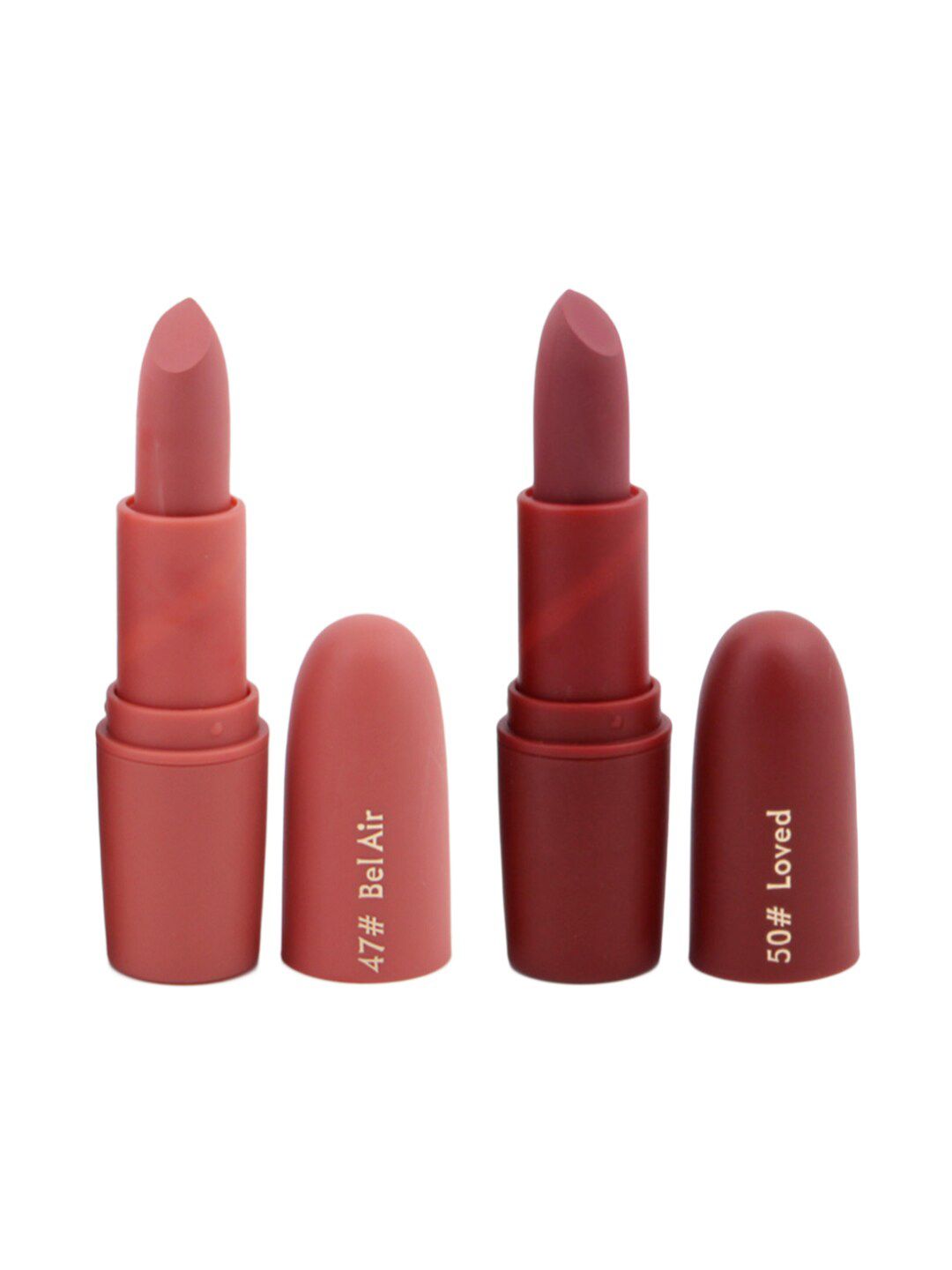 MISS ROSE Professional Make-Up Set of 2 Matte Creamy Lipsticks - Bel Air 47 & Loved 50 Price in India