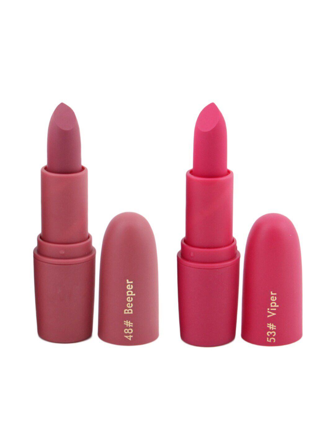 MISS ROSE Professional Make-Up Set of 2 Matte Creamy Lipsticks - Beeper 48 & Viper 53 Price in India