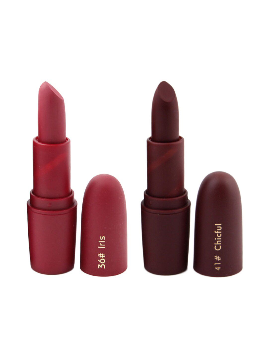 MISS ROSE Professional Make-Up Set of 2 Matte Creamy Lipsticks - Iris 36 & Chicful 41 Price in India