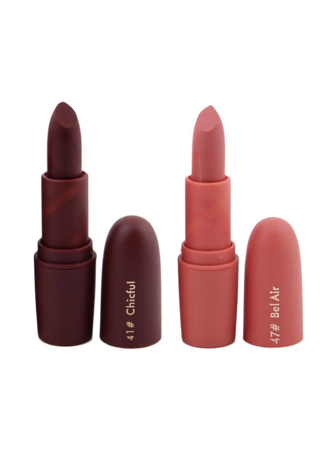 MISS ROSE Professional Make-Up Set of 2 Matte Creamy Lipsticks - Chicful 41 & Bel Air 47 Price in India