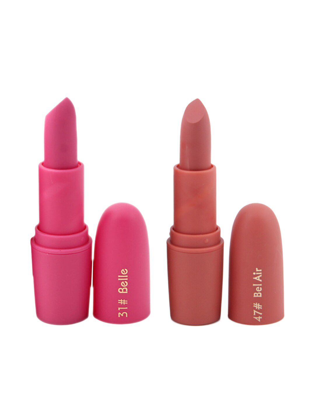 MISS ROSE Professional Make-Up Set of 2 Matte Creamy Lipsticks - Belle 31 & Bel Air 47 Price in India