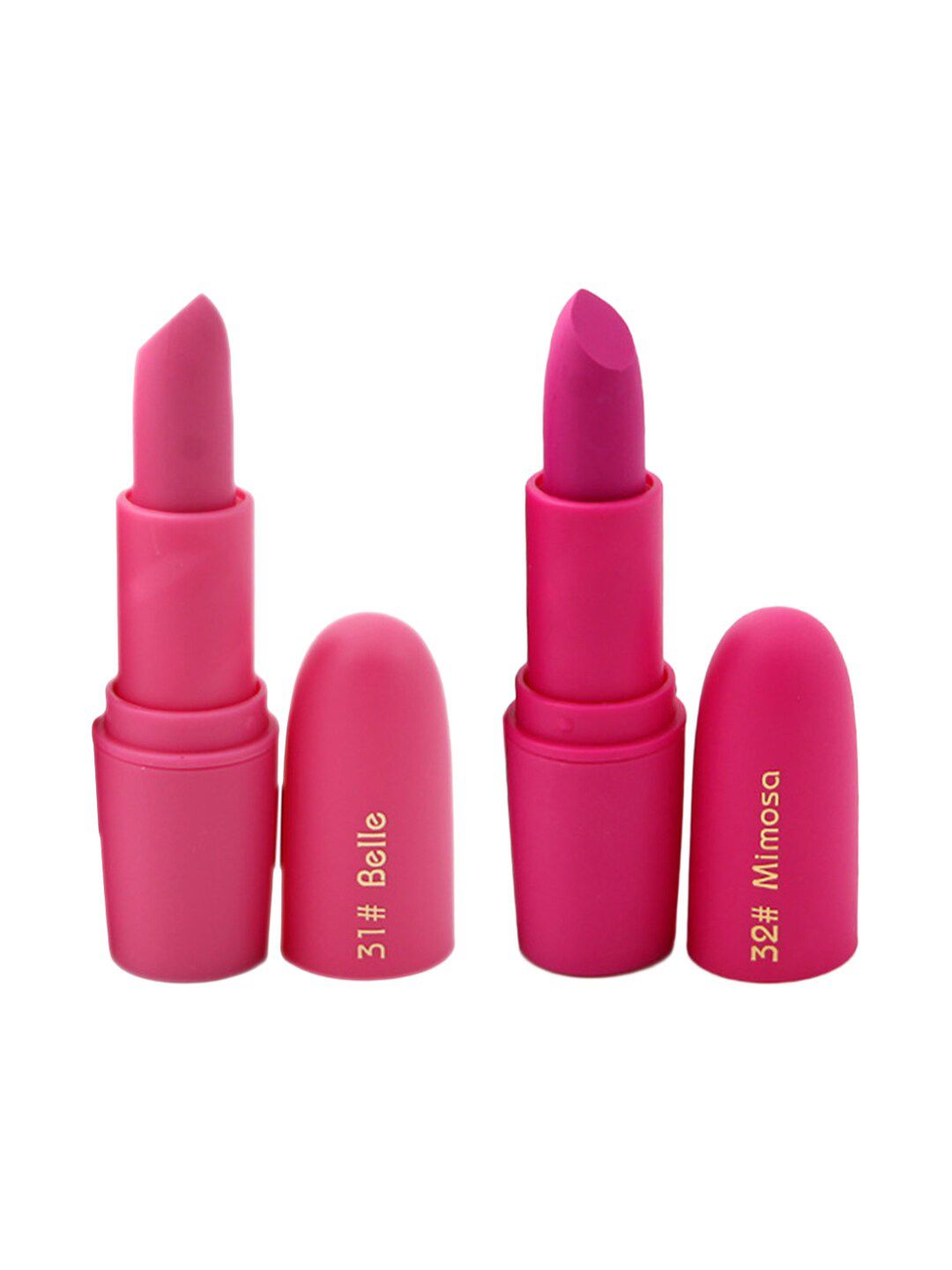 MISS ROSE Professional Make-Up Set of 2 Matte Creamy Lipsticks - Belle 31 & Mimosa 32 Price in India