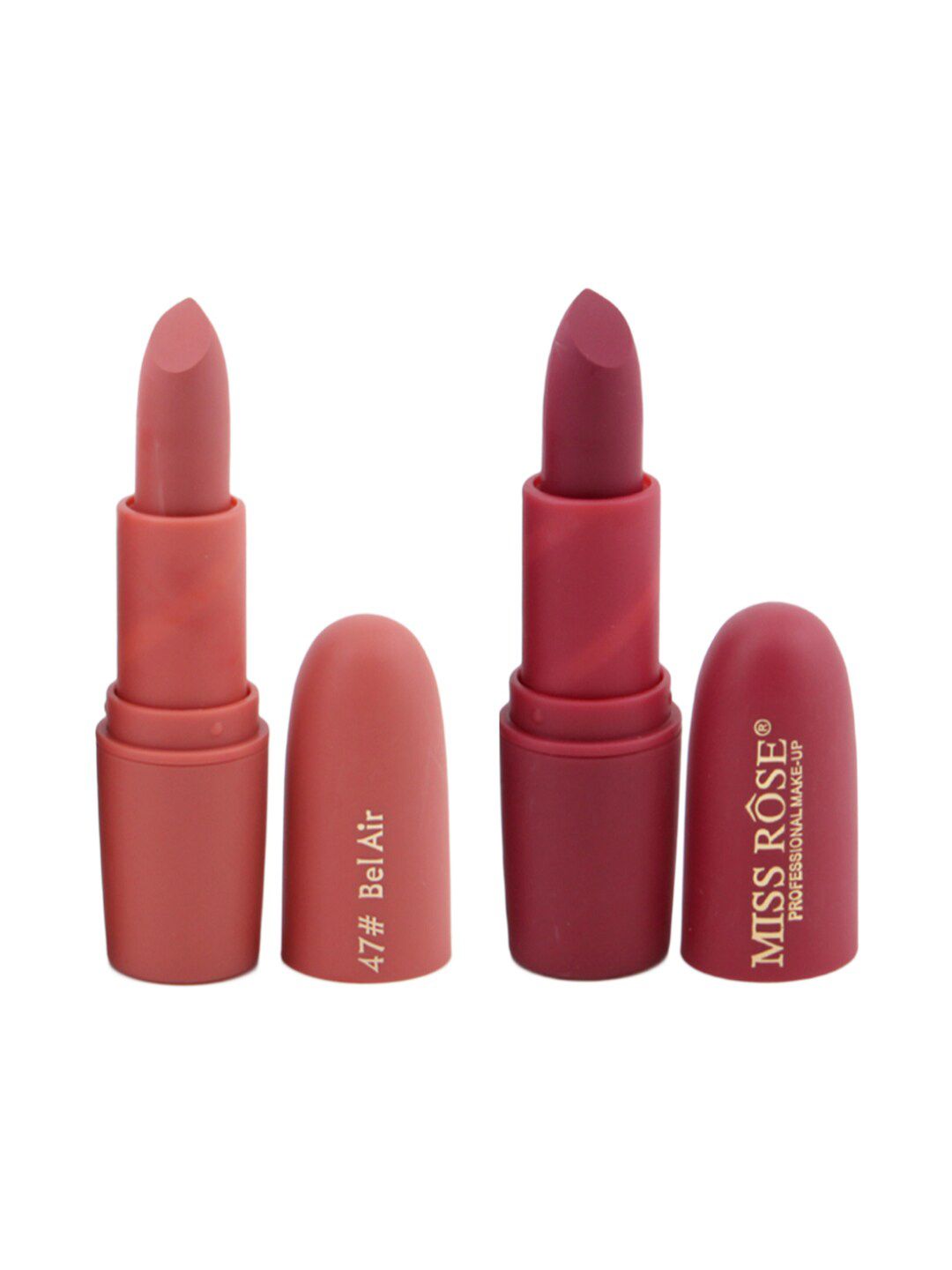 MISS ROSE Professional Make-Up Set of 2 Matte Creamy Lipsticks - Bel Air 47 & Chii 49 Price in India