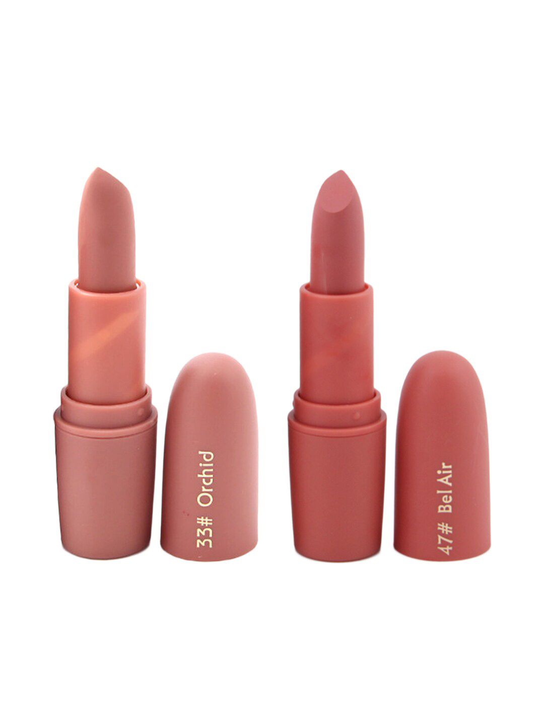 MISS ROSE Professional Make-Up Set of 2 Matte Creamy Lipsticks - Orchid 33 & Bel Air 47 Price in India