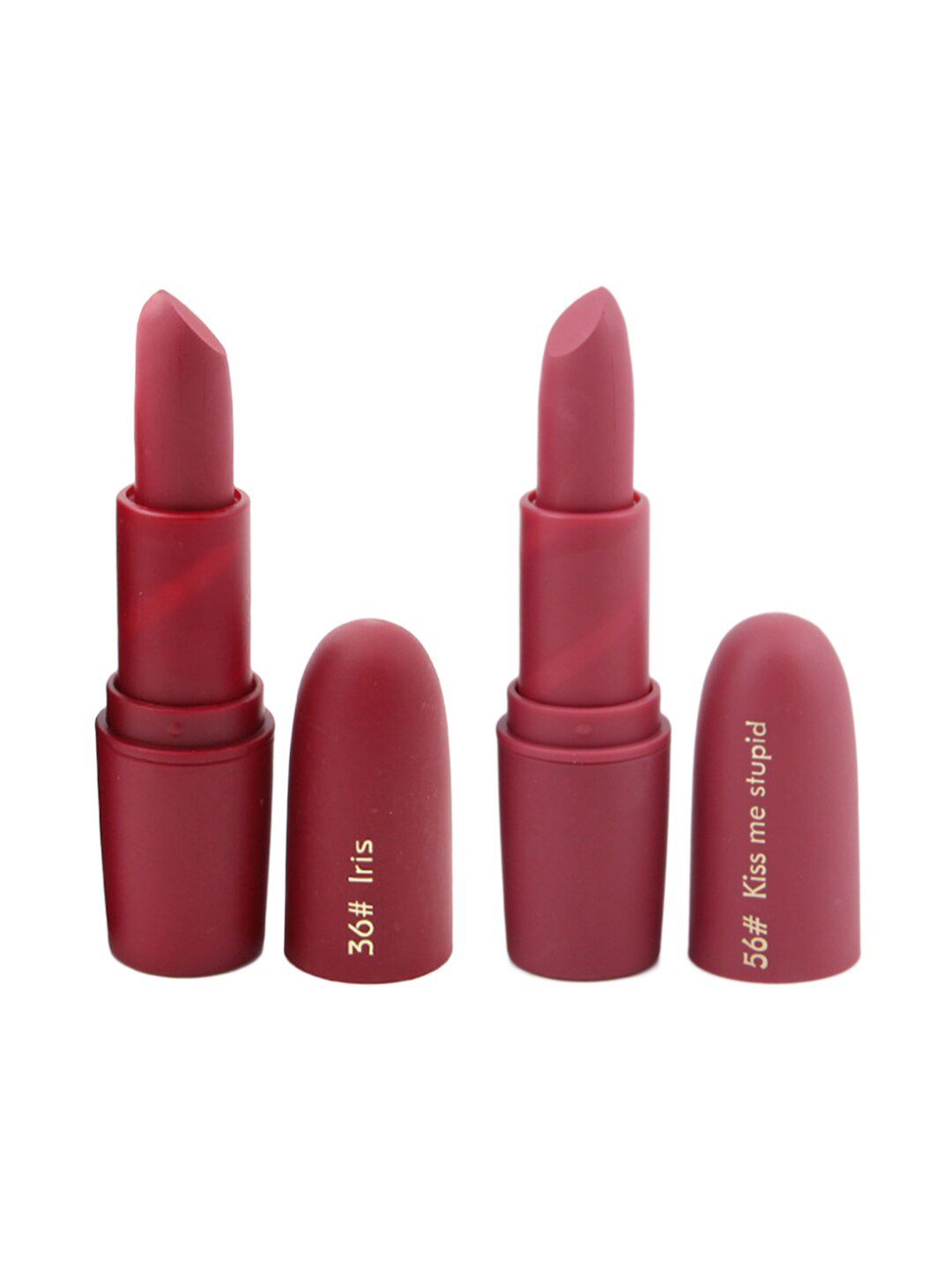 MISS ROSE Professional Make-Up Set of 2 Matte Lipsticks - Iris 36 & Kiss Me Stupid 56 Price in India