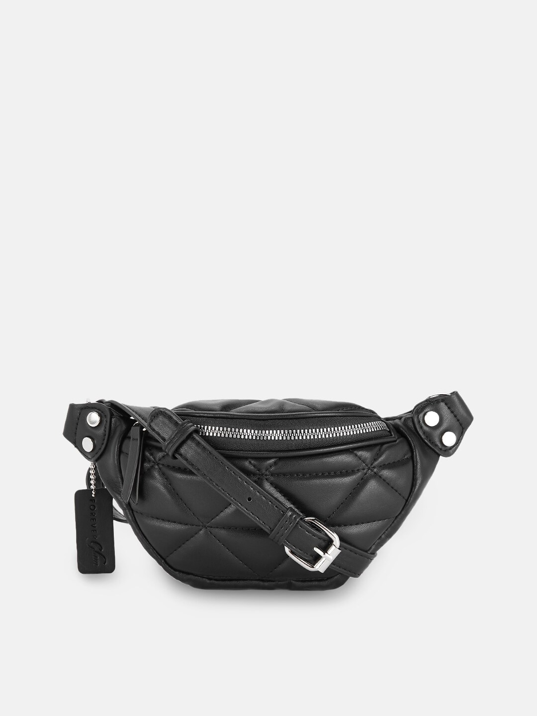 Forever Glam by Pantaloons Black Structured Sling Bag with Quilted Price in India