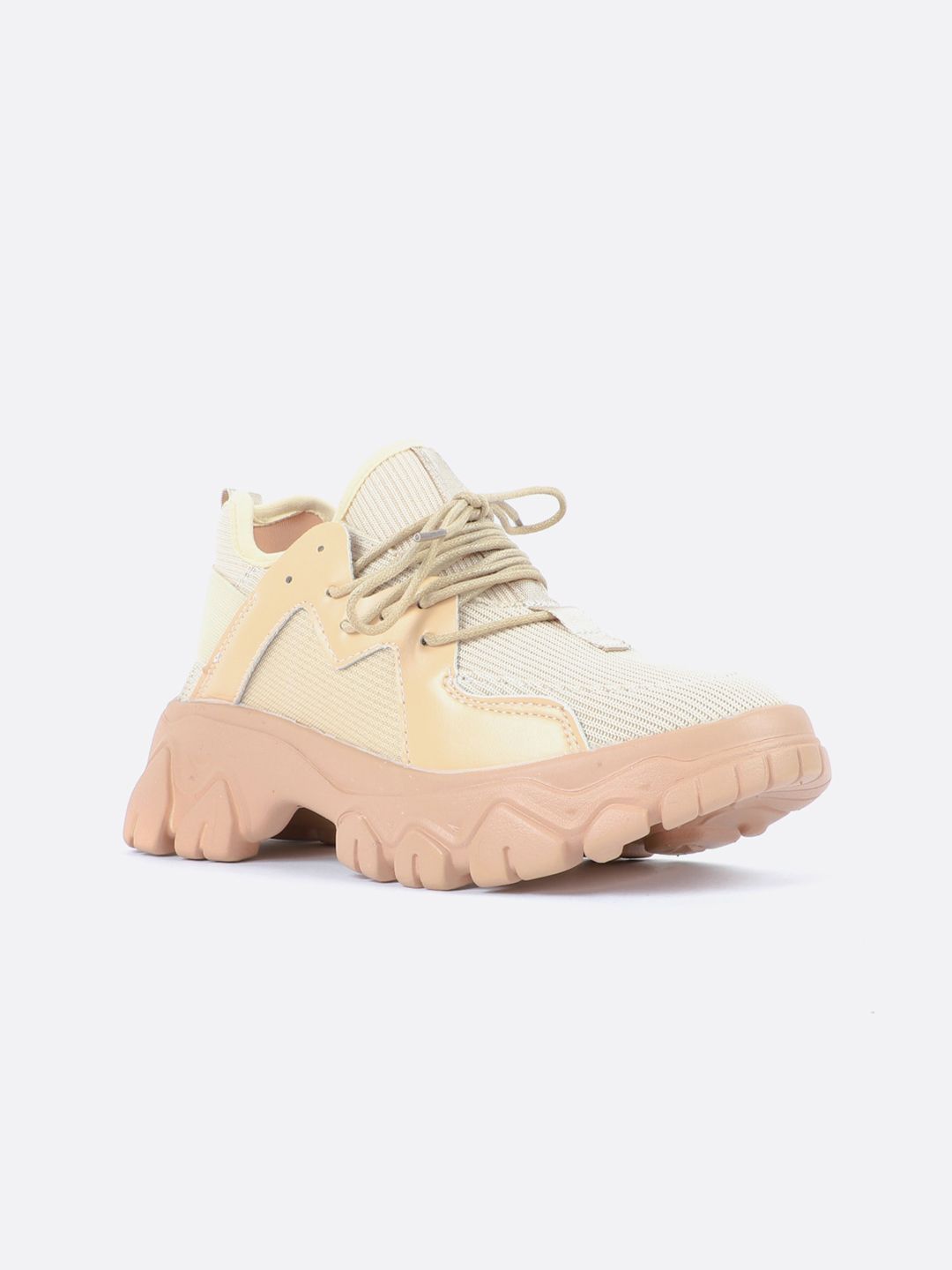 Carlton London Women Beige Colourblocked Lightweight Sneakers Price in India