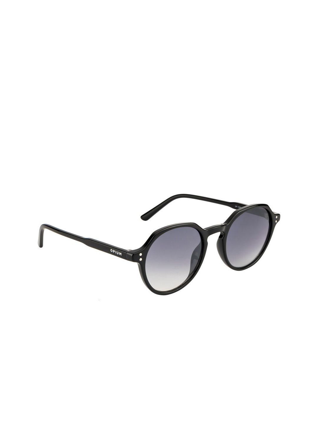 OPIUM Adult Grey Lens & Black Oval Sunglasses with UV Protected Lens OP-1909-C01-Smoke Price in India