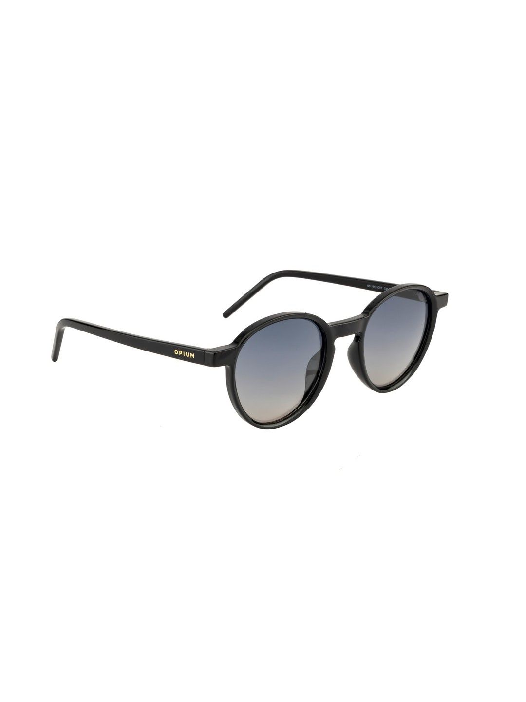 OPIUM Unisex Grey Lens & Black Round Sunglasses with Polarised and UV Protected Lens