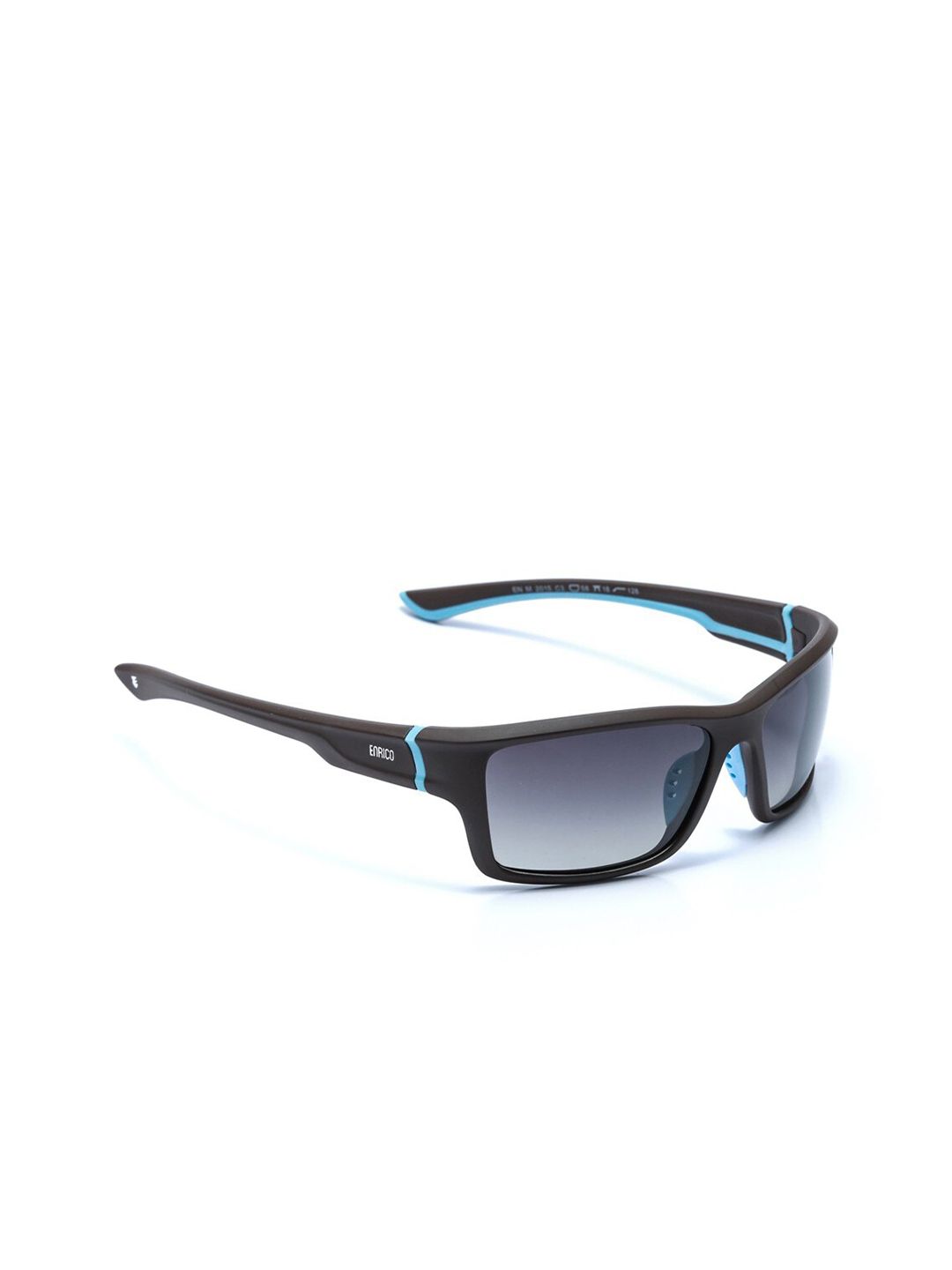 ENRICO Unisex Grey Lens & Black Rectangle Sunglasses EN M 2015 C3