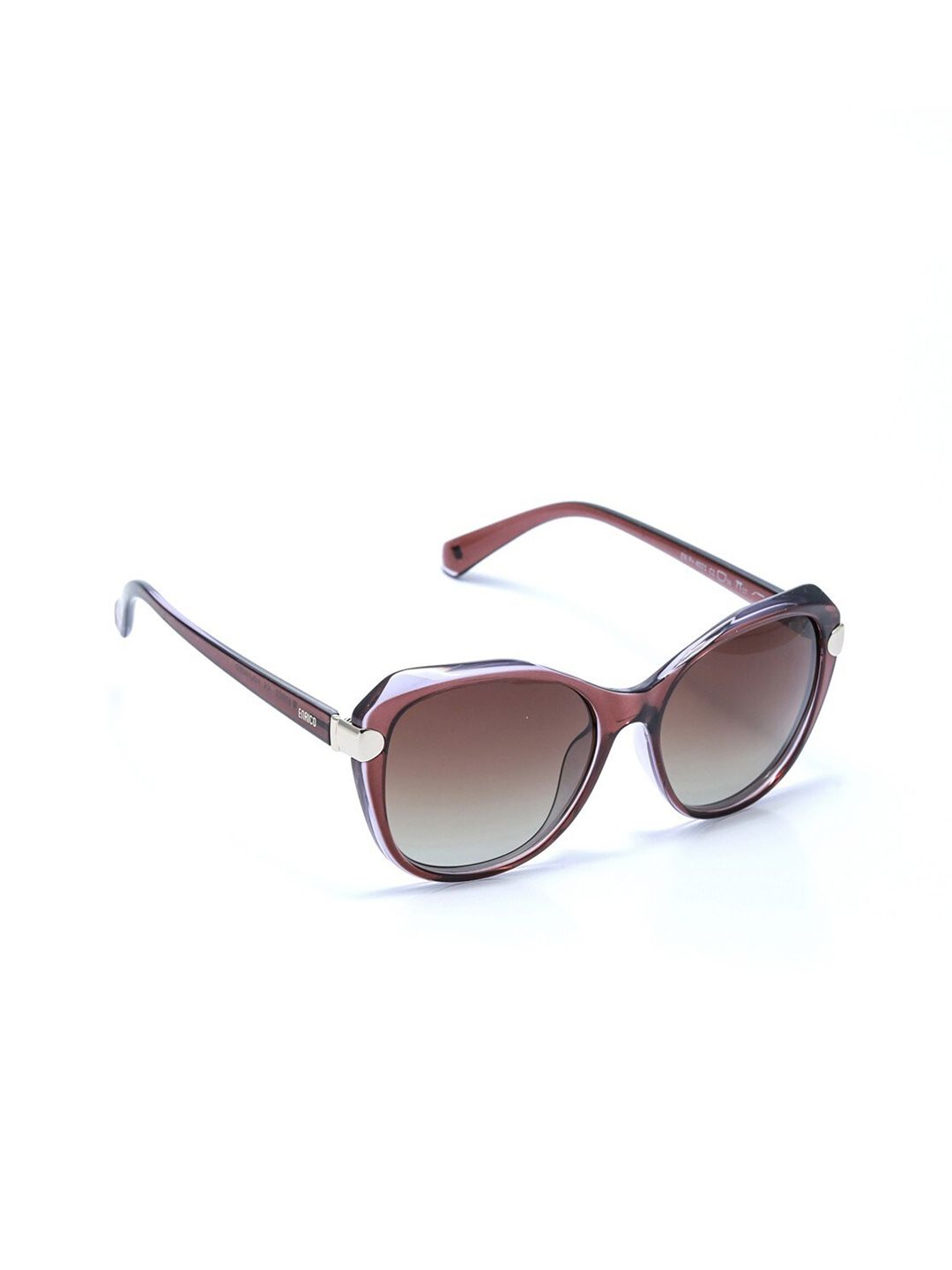 ENRICO Women Grey Lens & Brown Round Sunglasses Polarised UV Protected Lens EN P 4021 C1 Price in India