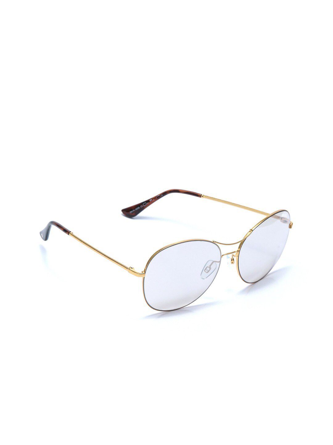 ENRICO Women Silver-Toned Lens & Gold-Toned Oval Sunglasses EN P 4008 C2