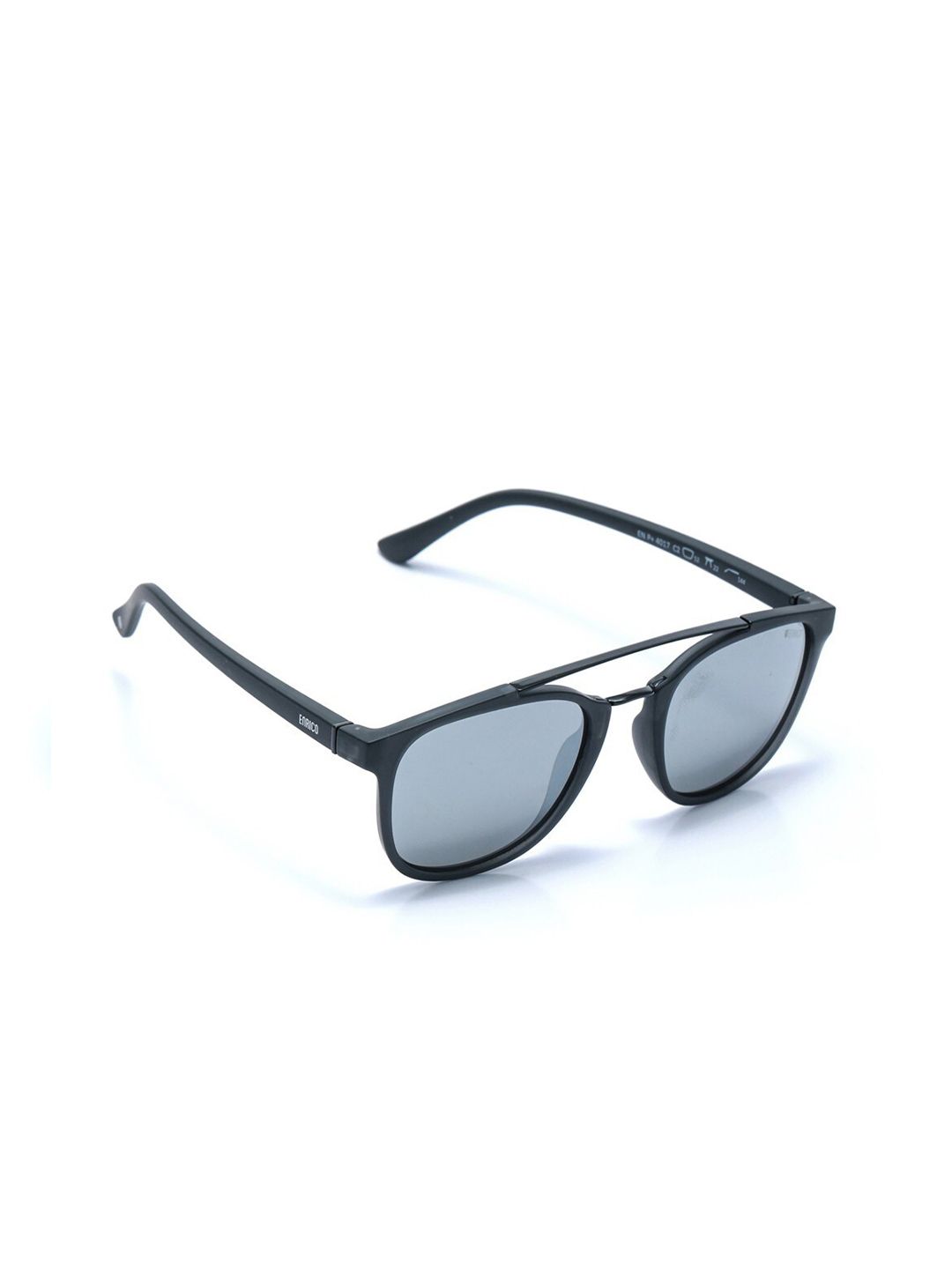 ENRICO Unisex Grey Lens & Black Wayfarer Sunglasses EN P 4017 C2-Silver Price in India