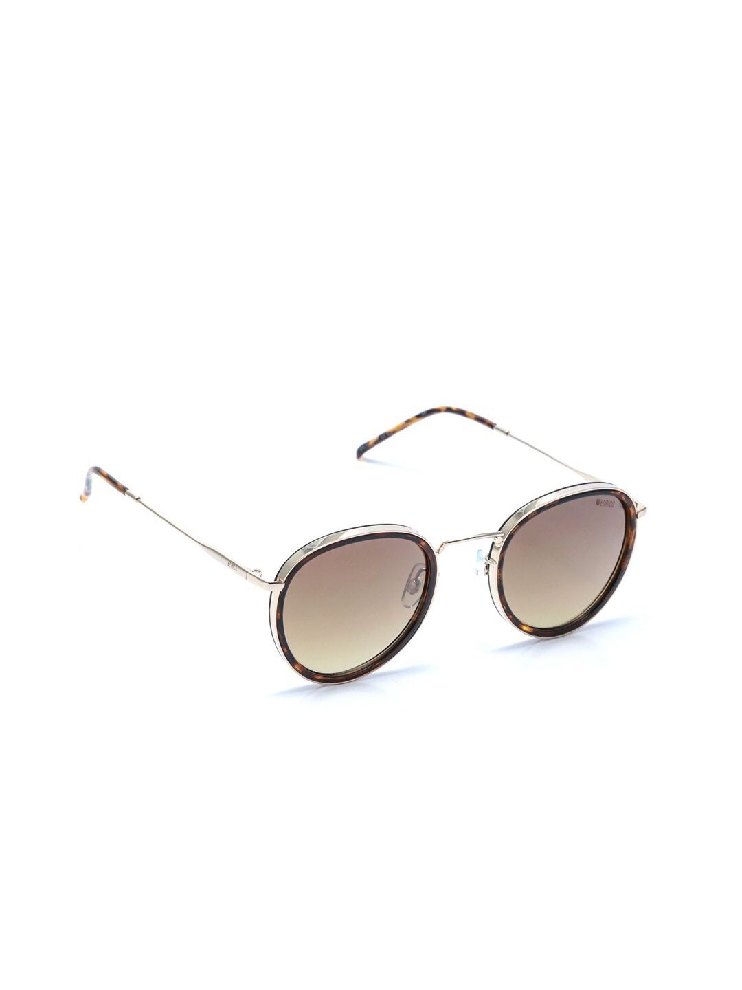 ENRICO Unisex Brown Lens & Gold-Toned Sunglasses and UV Protected Lens EN P 4019 C2