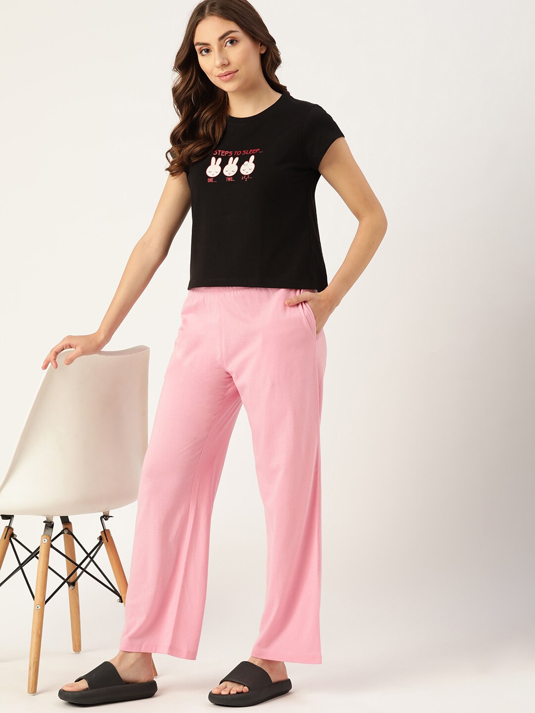 DressBerry Women Lavender Solid Lounge Pants Price in India