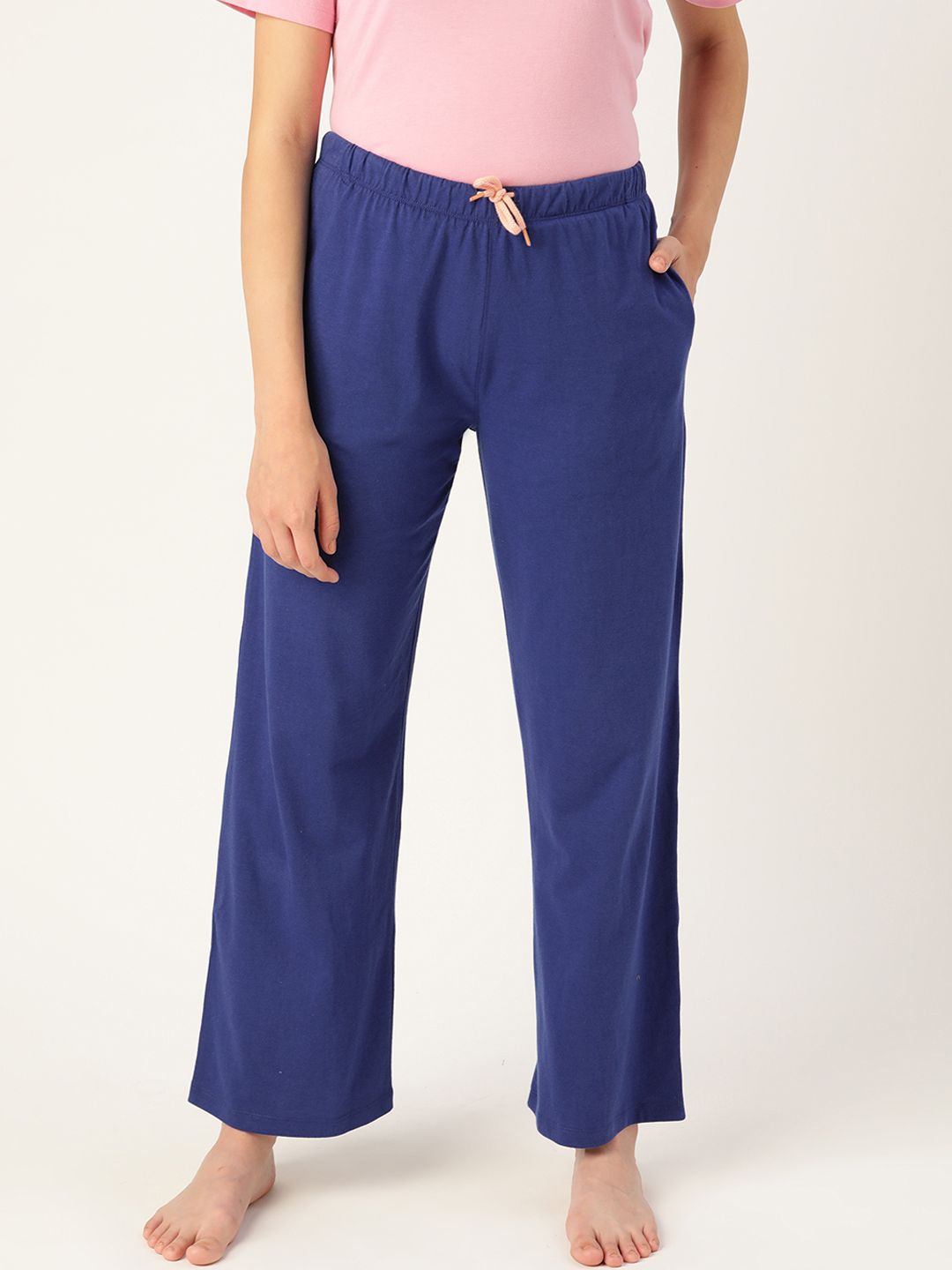 DressBerry Women Blue Solid Lounge Pants Price in India
