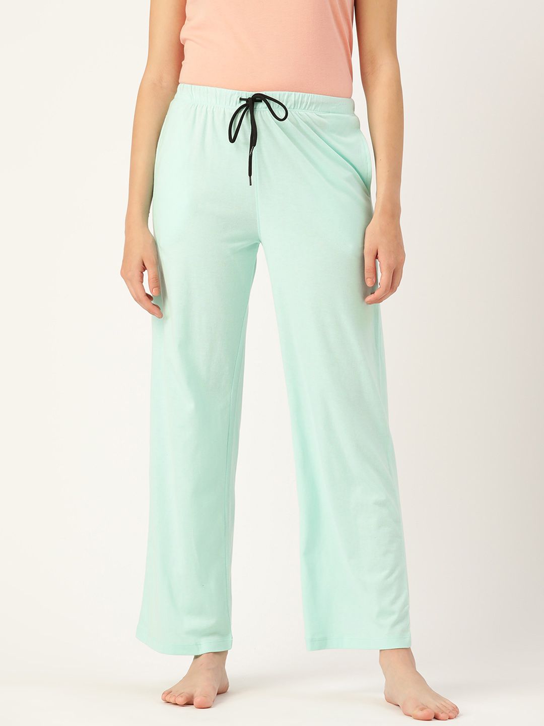 DressBerry Women Sea Green Solid Lounge Pants Price in India