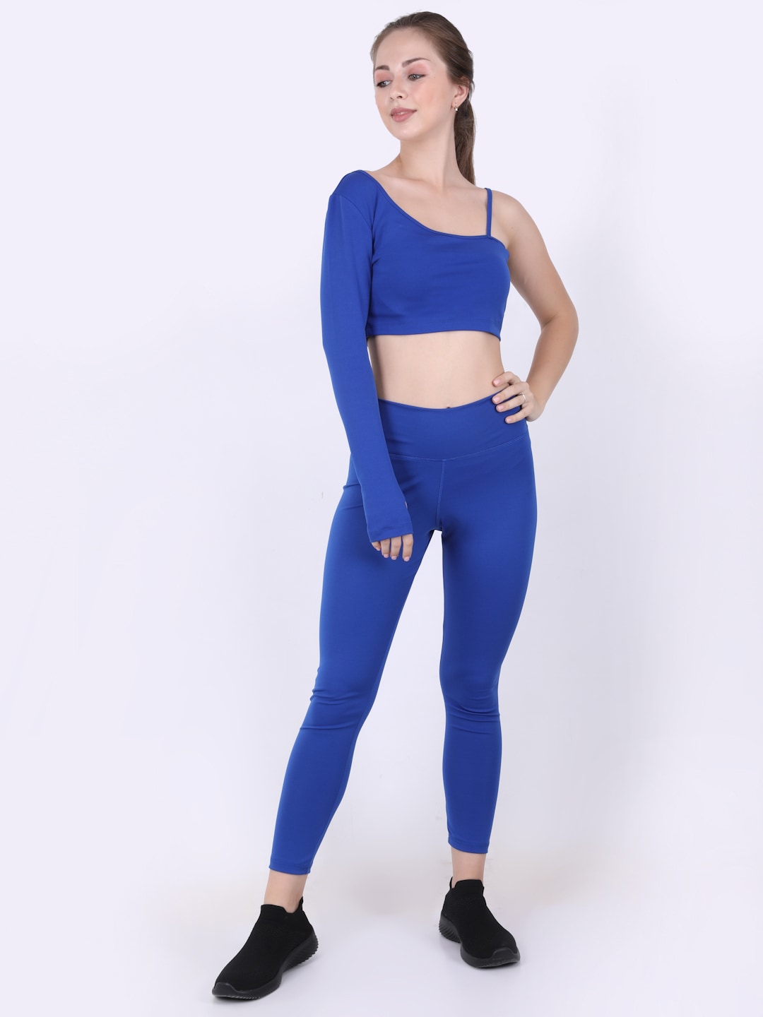 EVERDION Woman Blue Crop top with Tight Price in India