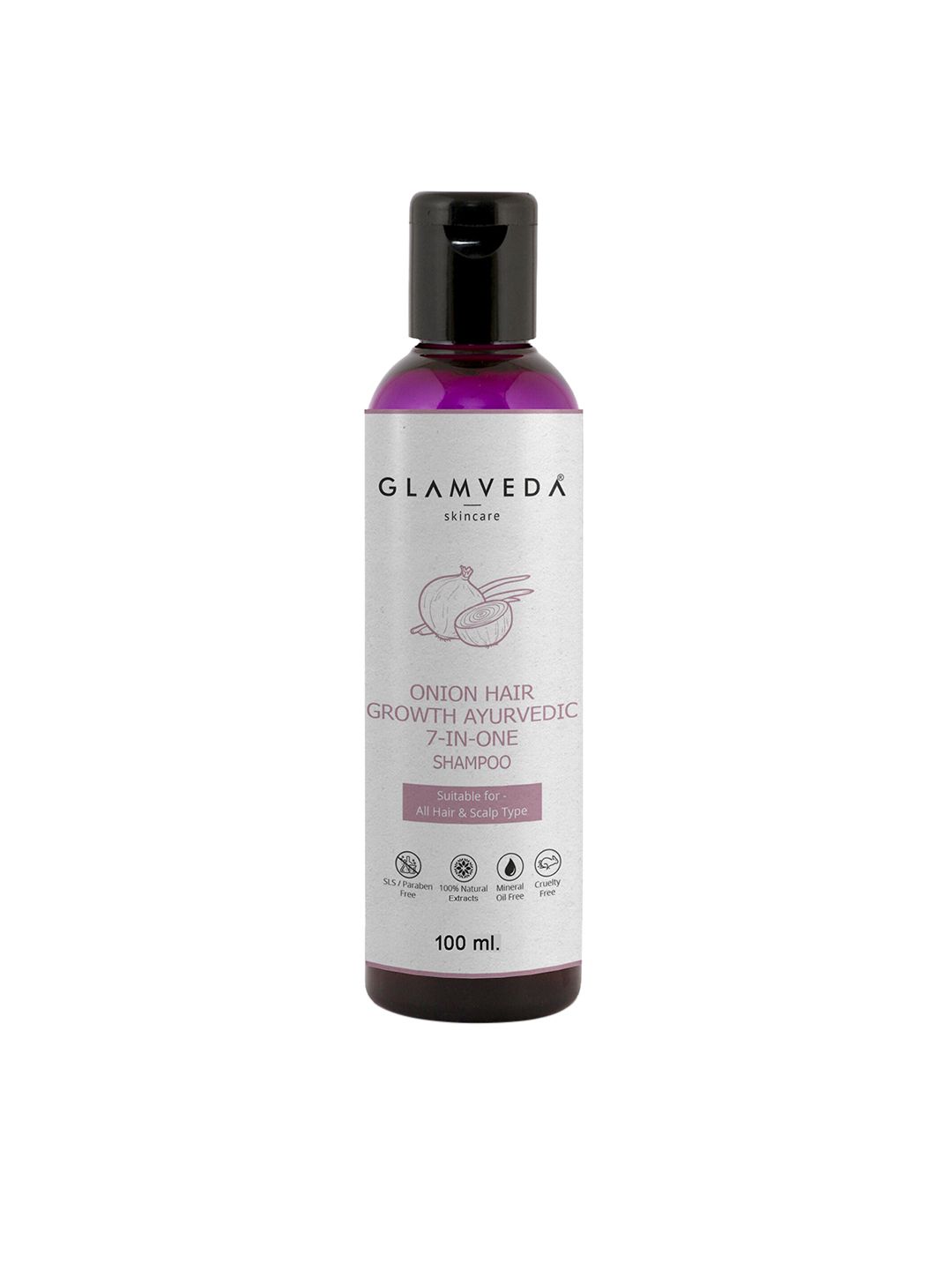 GLAMVEDA Onion Hair Growth Ayurvedic 7-In-One Shampoo - 100 ml Price in India