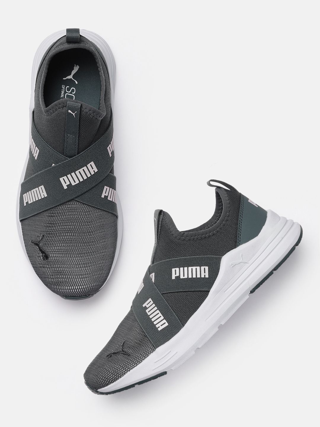 Puma Women Grey Wired Run Slip-on Sneakers Price in India