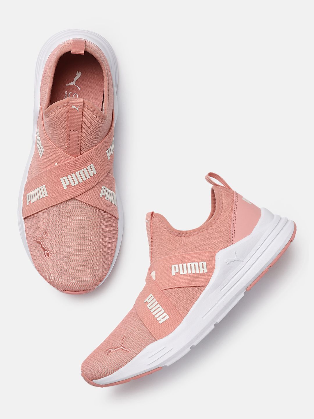 Puma Women Rose-Coloured Wired Run Slip-On Sneakers Price in India