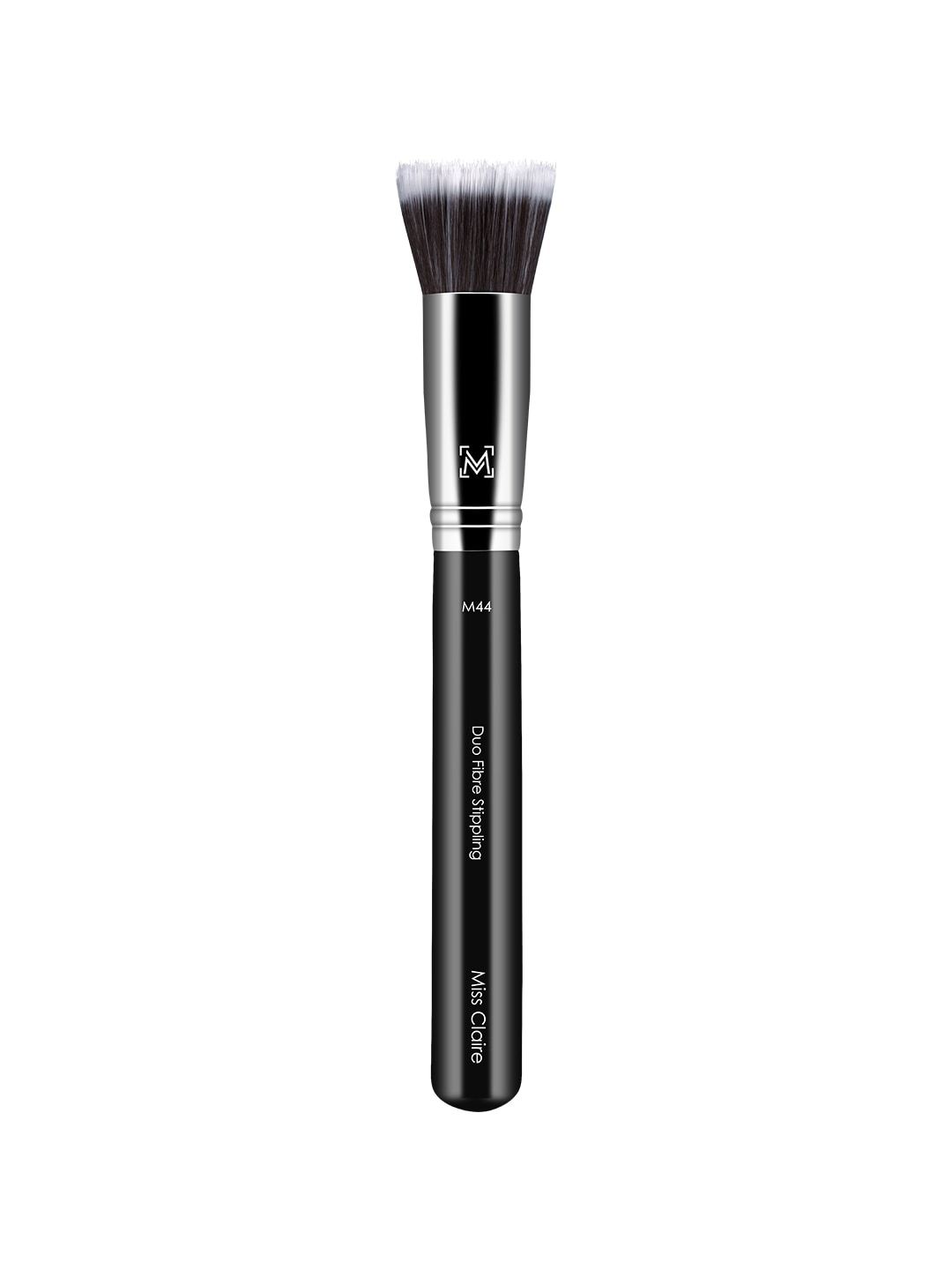 Miss Claire Chrome Duo Fibre Stippling Brush - M44 Black & Silver Toned Price in India