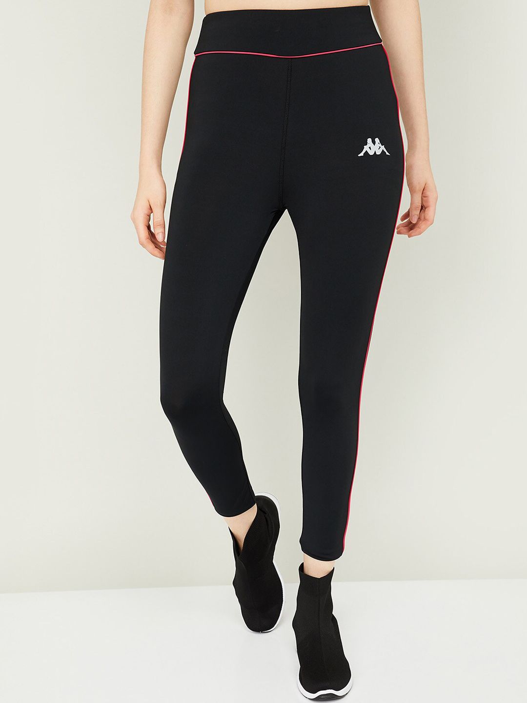 Kappa Women Black Solid Training Tights Price in India