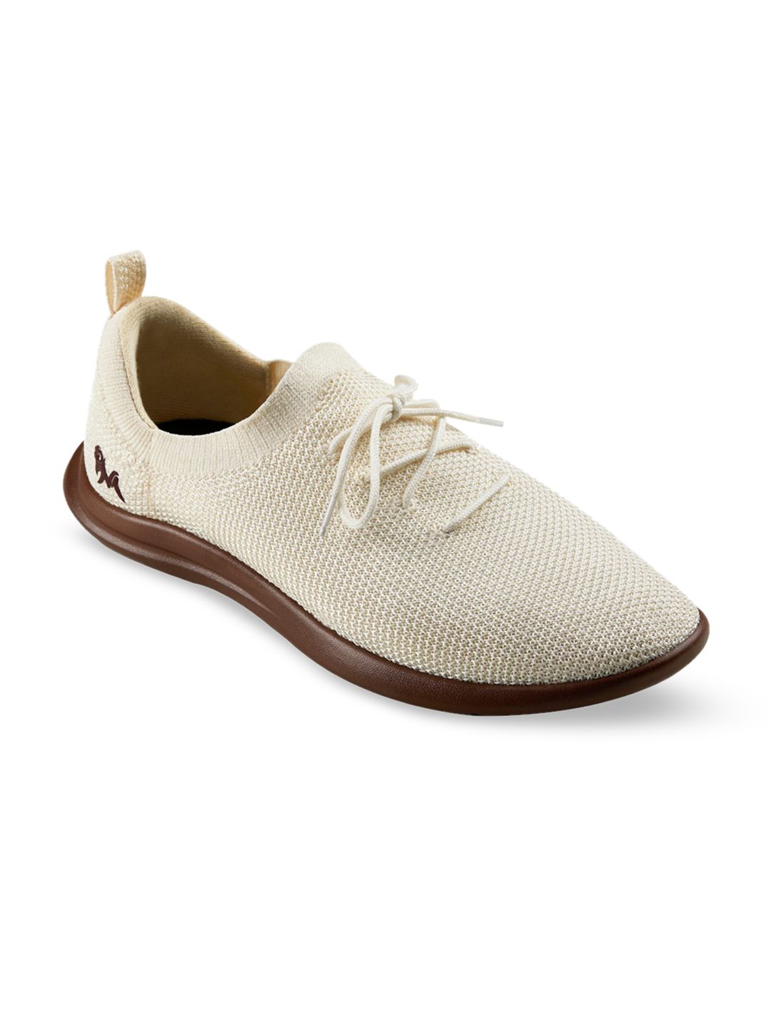 NEEMANS Women Cream-Coloured Textured Sneakers Price in India