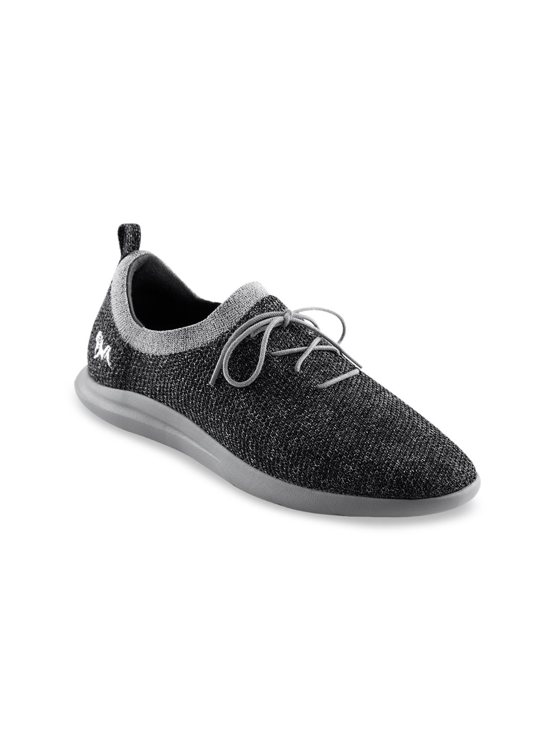 NEEMANS Women Charcoal Woven Design Regular Sneakers Price in India