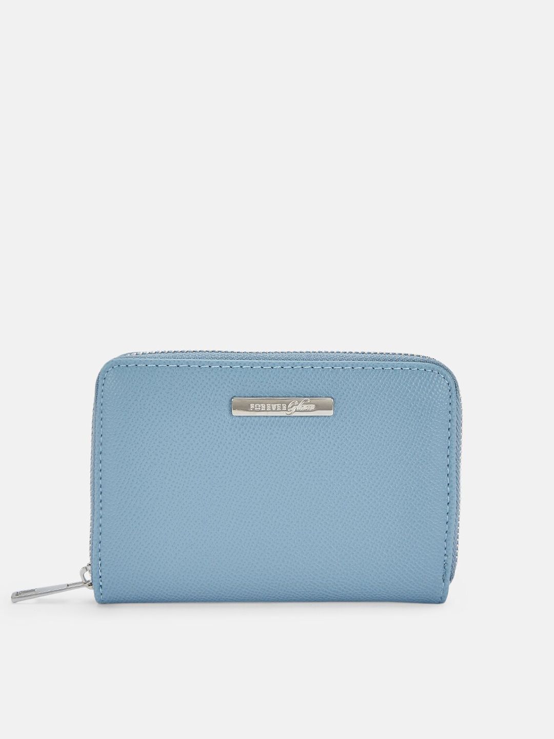 Forever Glam by Pantaloons Women Blue Textured Zip Around Wallet Price in India