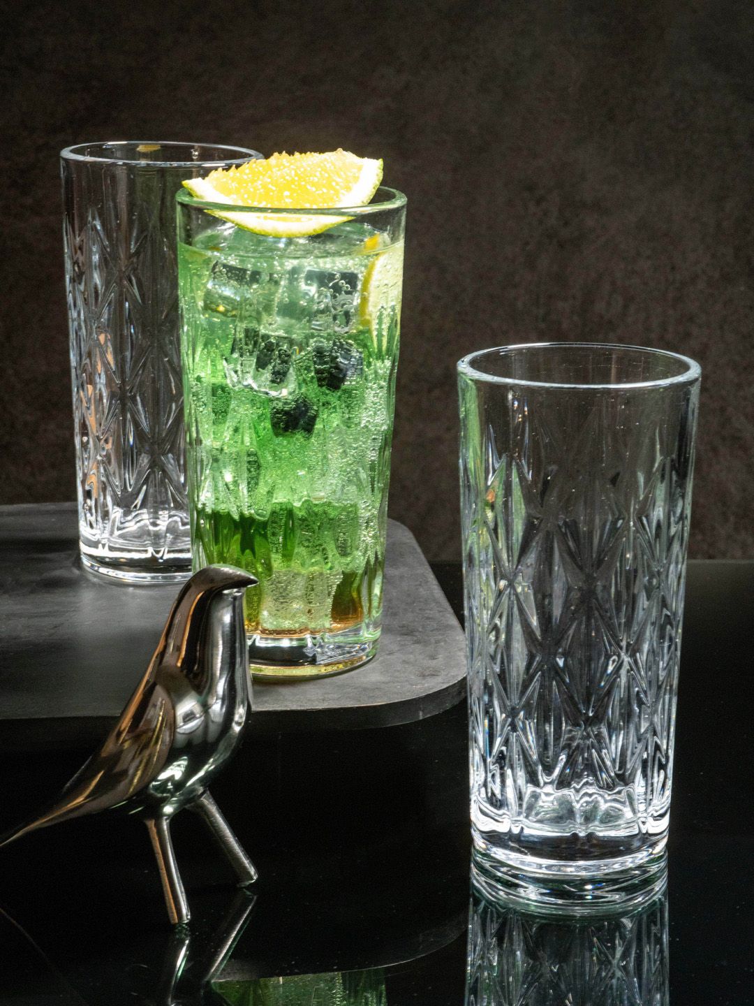 GOODHOMES Set Of 6 Transparent Glass Tumblers Price in India