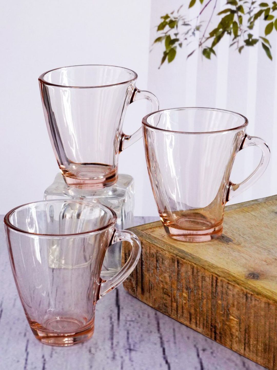 GOODHOMES Set of 6 Transparent Solid Glass Transparent Mugs Cups and Mugs Price in India