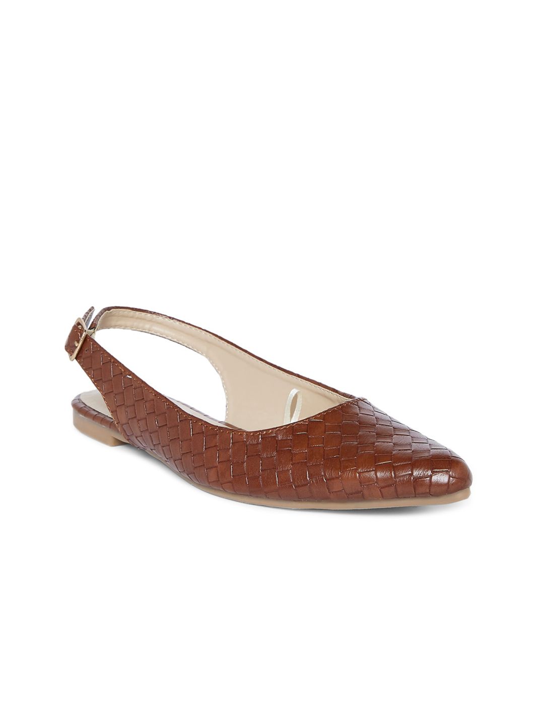 Forever Glam by Pantaloons Women Brown Textured Mules Flats Price in India