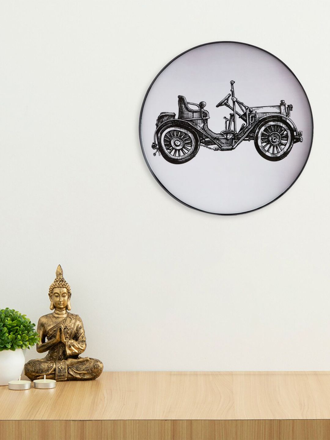 Home Centre Black Printed Metal Wall Decor Price in India