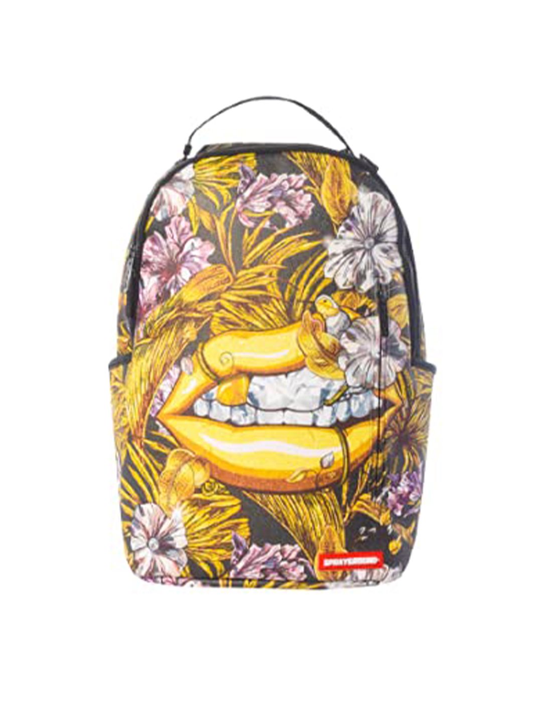 SPRAY GROUND Unisex Yellow & Black Graphic Backpack Price in India