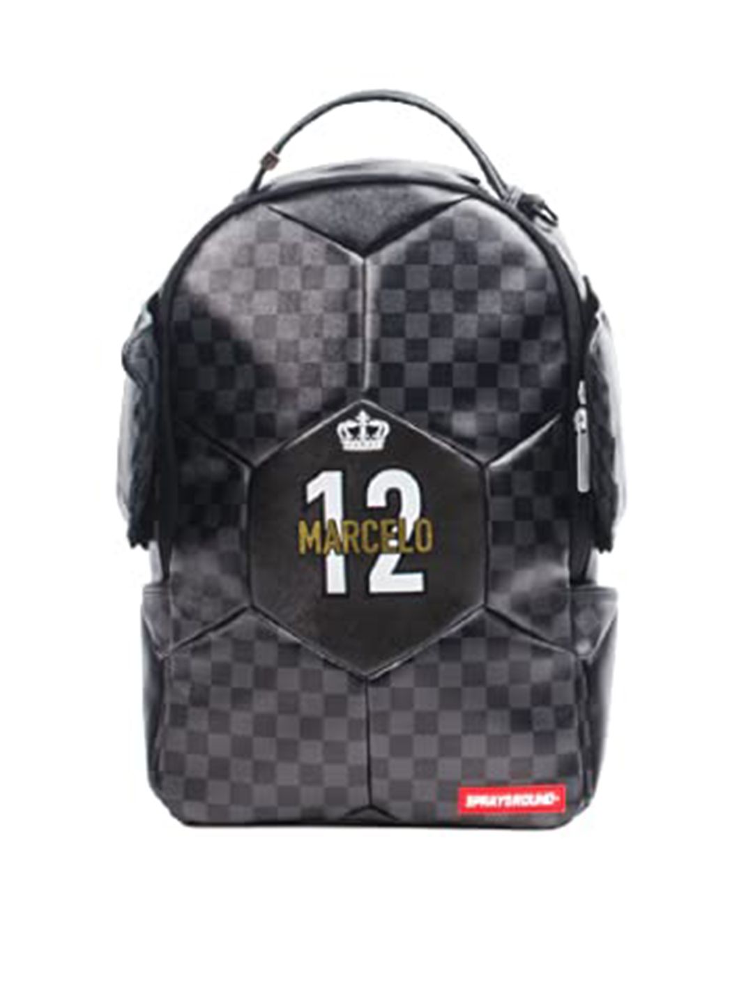 SPRAY GROUND Adult Black & White Marcelo Soccer King Backpack Price in India