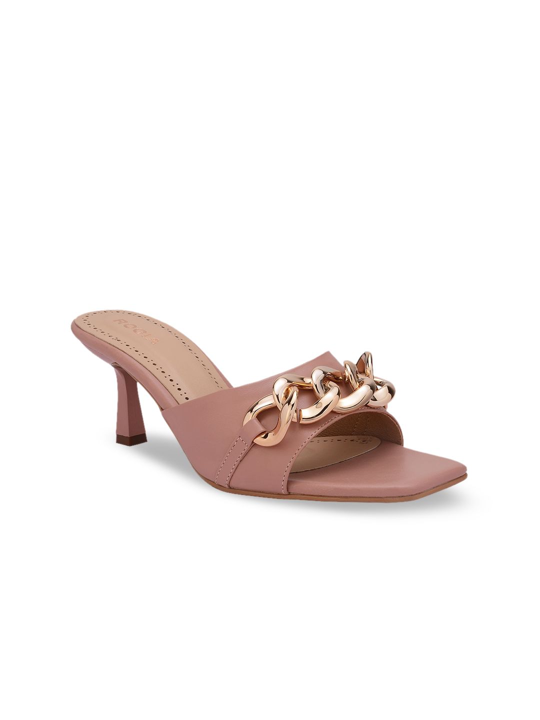 Rocia Pink Chain Embellished Mules Price in India