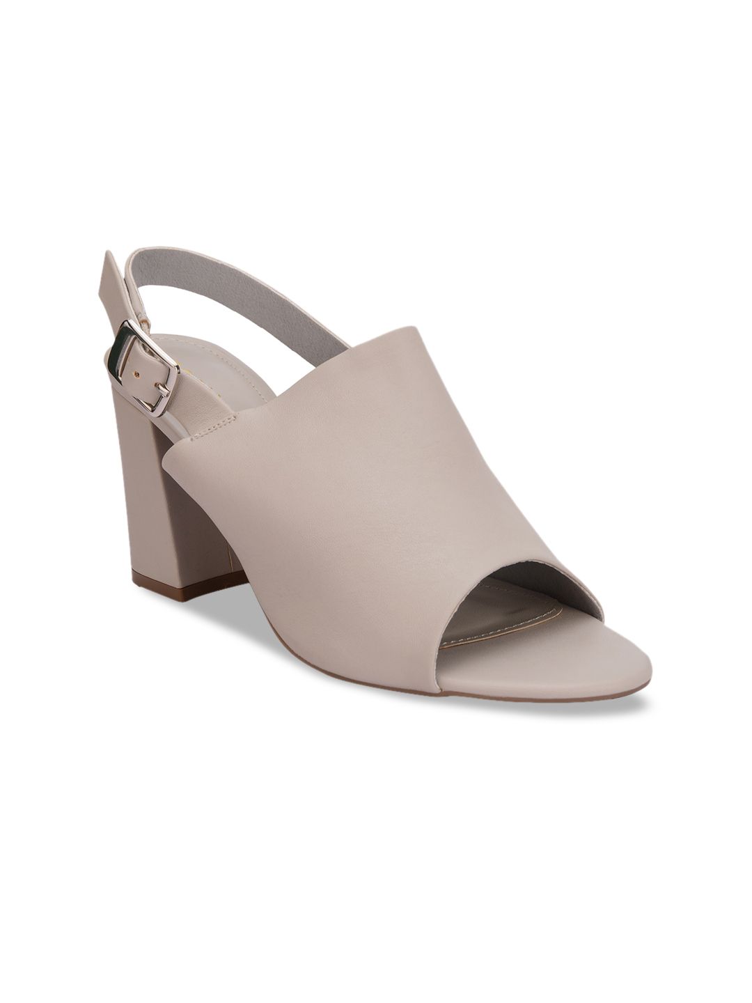 Rocia Grey Peep Toe Block Mules Price in India