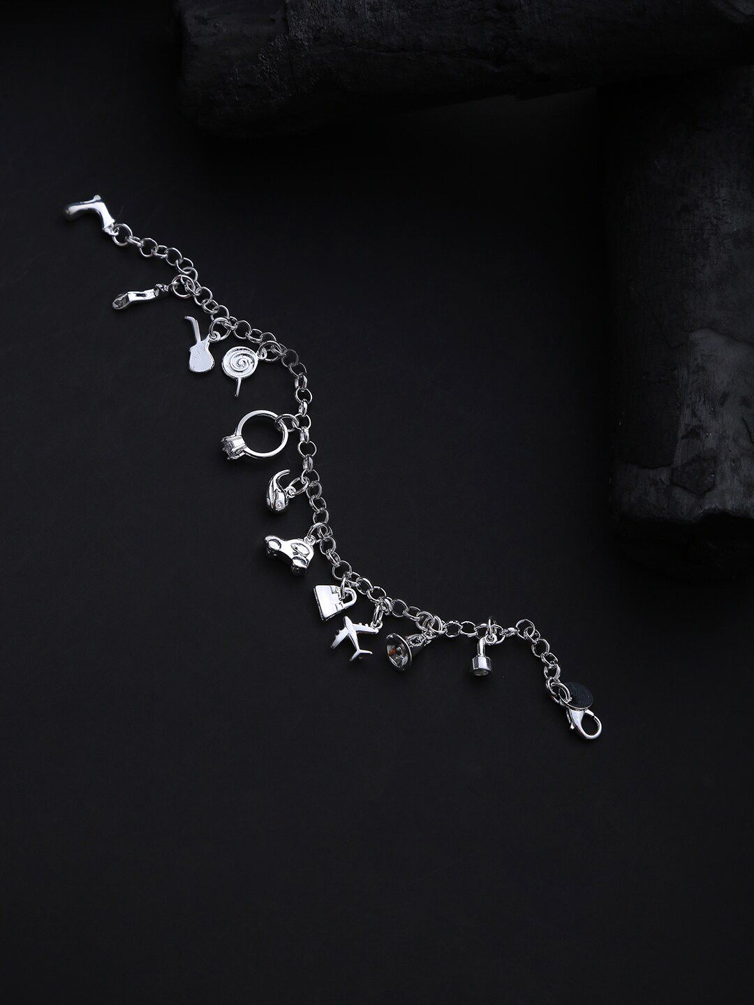 SOHI Women Silver-Plated Charm Bracelet Price in India