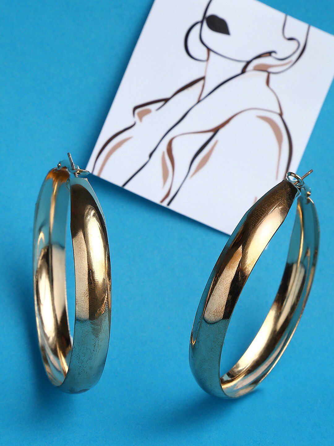 SOHI Gold-Plated Circular Hoop Earrings Price in India