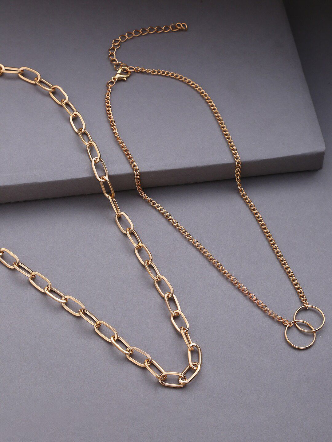 SOHI Set Of 2 Gold-Plated Layered Chain Price in India